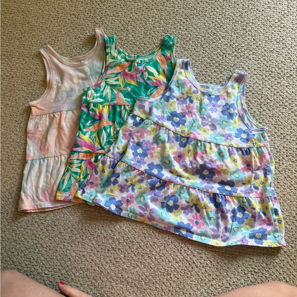 Wonder Nation Kids Tank Tops - Floral, Tropical, Tie-Dye